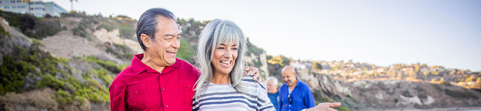 Mature couple enjoying the outdoors.