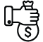 Hand holding money bag Icon