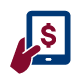 Hand holding phone icon