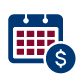 Calendar with dollar sign icon