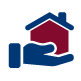 Hand holding house icon